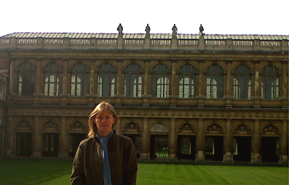 Prof. Driscoll outside the Wren Library in Trinity College